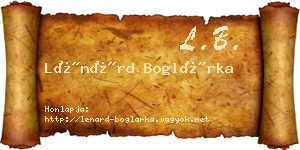 Lénárd Boglárka névjegykártya