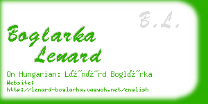 boglarka lenard business card